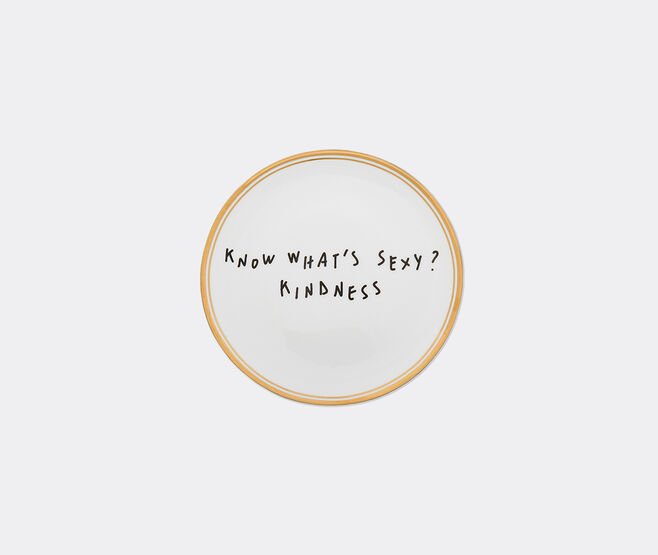 Bitossi Home 'Know What's Sexy? Kindness' side plate, white, black and gold MULTICOLOUR BIHO26PLA164MUL