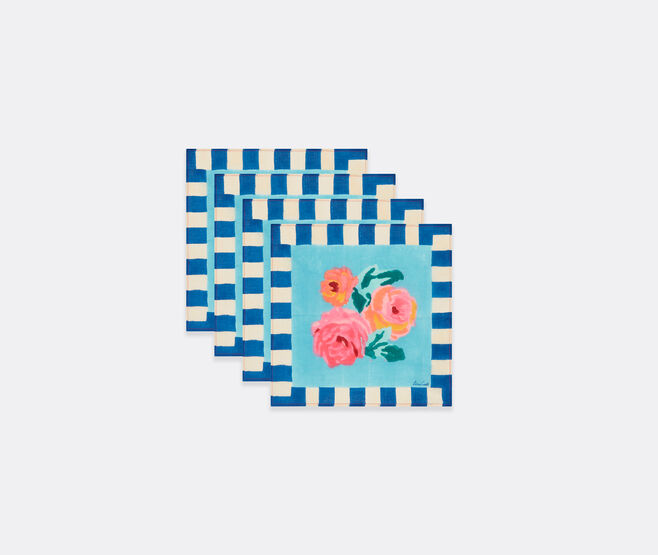 Lisa Corti 'Nizam Stripes' napkin, set of four, blue multicolor BLUE LICO25NAP575BLU