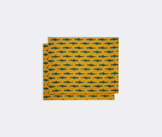 La DoubleJ 'Como Fish' tablemat, set of two, yellow YELLOW LADJ23TAB965YEL