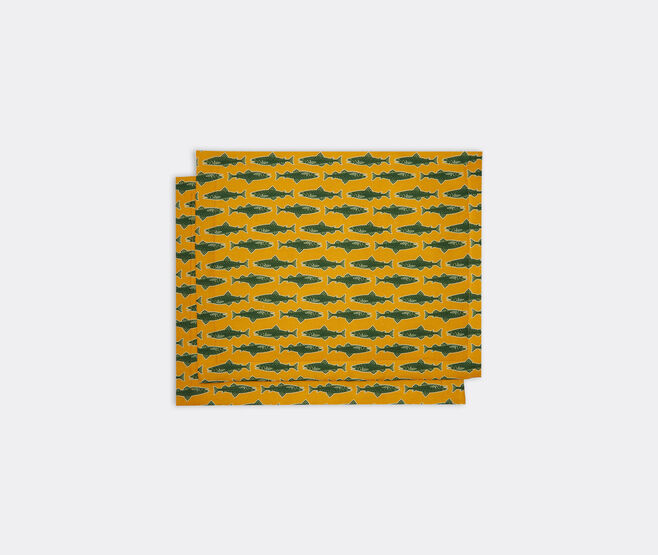 La DoubleJ 'Como Fish' tablemat, set of two, yellow YELLOW LADJ23TAB965YEL