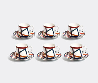 Missoni 'Nastri' coffee cup and saucer, set of six MULTICOLOUR MIHO23NAS903MUL