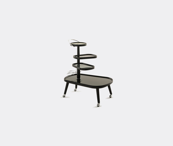 Colé Sushi Kart - Black Lacquered Structure - Glass Shelves In 4 Shades Of Gray undefined ${masterID} 2