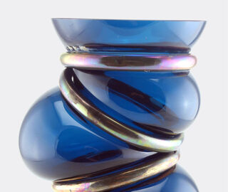 Vanessa Mitrani 'Chain Ring' vase, dark blue BLUE VAMI22CHA290BLU
