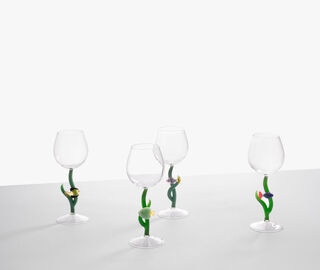 Ichendorf Milano 'Marine Garden' stemmed glass, set of six MULTICOLOUR ICMI23MAR369MUL