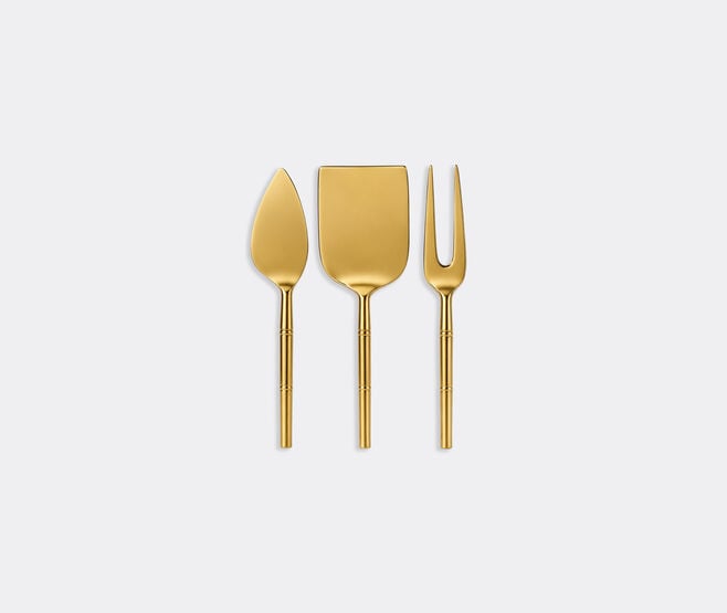 Les-Ottomans 'Gold Bamboo' cheese cutlery set, set of three, gold GOLD OTTO26CHE896GOL