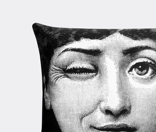 Fornasetti 'Tema e Variazioni N. 82 and N.130' cushion, black and white WHITE FORN24CUS413MUL