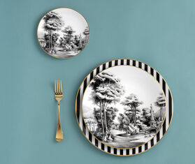 Simone Guidarelli Home 'Imperial Garden' dinner plate, black and white MULTICOLOUR SIMO26SOU655MUL