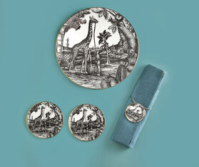 Simone Guidarelli Home 'Sunset Safari' coaster, set of two, black and white MULTICOLOUR SIMO26SOU860MUL