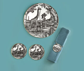 Simone Guidarelli Home 'Sunset Safari' coaster, set of two, black and white MULTICOLOUR SIMO26SOU860MUL