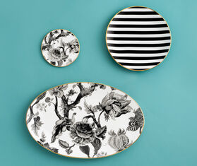 Simone Guidarelli Home 'Souvenirs De Voyage' dessert plate, black and white MULTICOLOUR SIMO26SOU747MUL