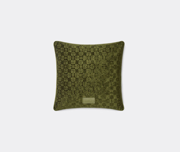 Gucci 'Horsebit' jacquard cushion, bottle green GREEN GUCC23CUS562GRN
