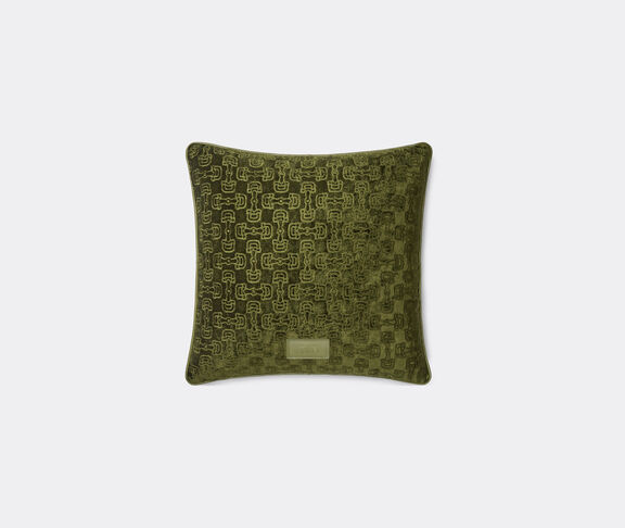 Gucci 'Horsebit' jacquard cushion, bottle green undefined ${masterID}