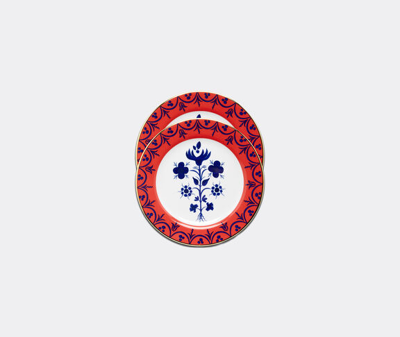 La DoubleJ 'Ladina' dessert plate, set of two MULTICOLOUR LADJ21DES243RED