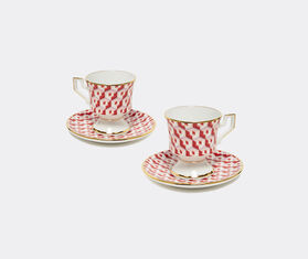 La DoubleJ 'Cubi Rosso' espresso cup and saucer, set of two MULTICOLOUR LADJ22ESP989MUL
