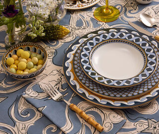 La DoubleJ 'Cosmos' large napkin, set of two, light blue LIGHT BLUE LADJ25LAR086MUL