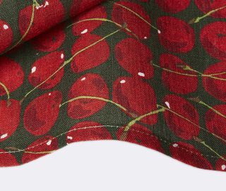 La DoubleJ 'Cherries Verde' large napkin, set of two GREEN LADJ22LAR499MUL