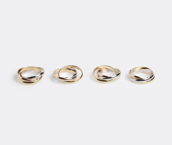 L'Objet 'Three ring' napkin jewels, set of four Platinum, Gold, Rose LOBJ15THR878MUL