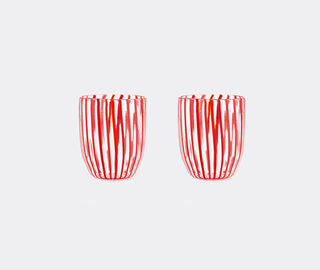 Aquazzura Casa 'Capri Stripe' tumbler, set of two, red RED AQUA23CAP370RED
