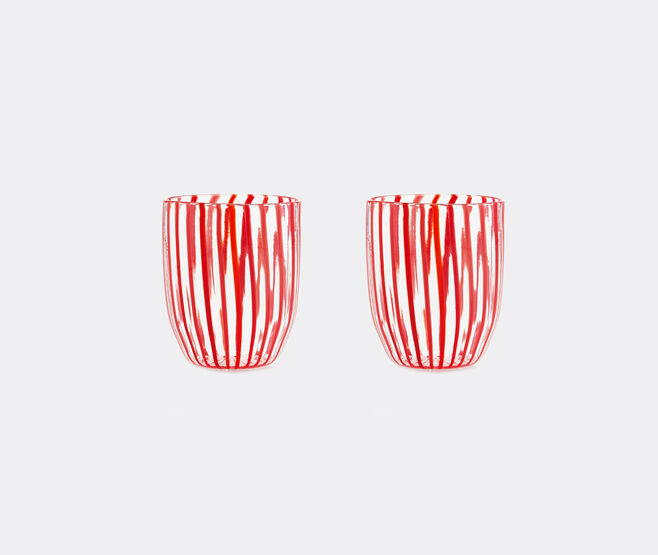 Aquazzura Casa 'Capri Stripe' tumbler, set of two, red RED AQUA23CAP370RED
