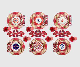 La DoubleJ 'Tina' dessert plate, set of two MULTICOLOUR LADJ21DES229RED