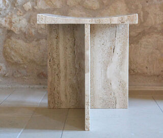 MCGANNON SAAD 'Thebes' stool, travertine BEIGE MCSA24THE133BEI