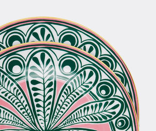 La DoubleJ 'Big Pineapple Fuxia' dessert plates, set of two MULTICOLOUR LADJ20DES202MUL