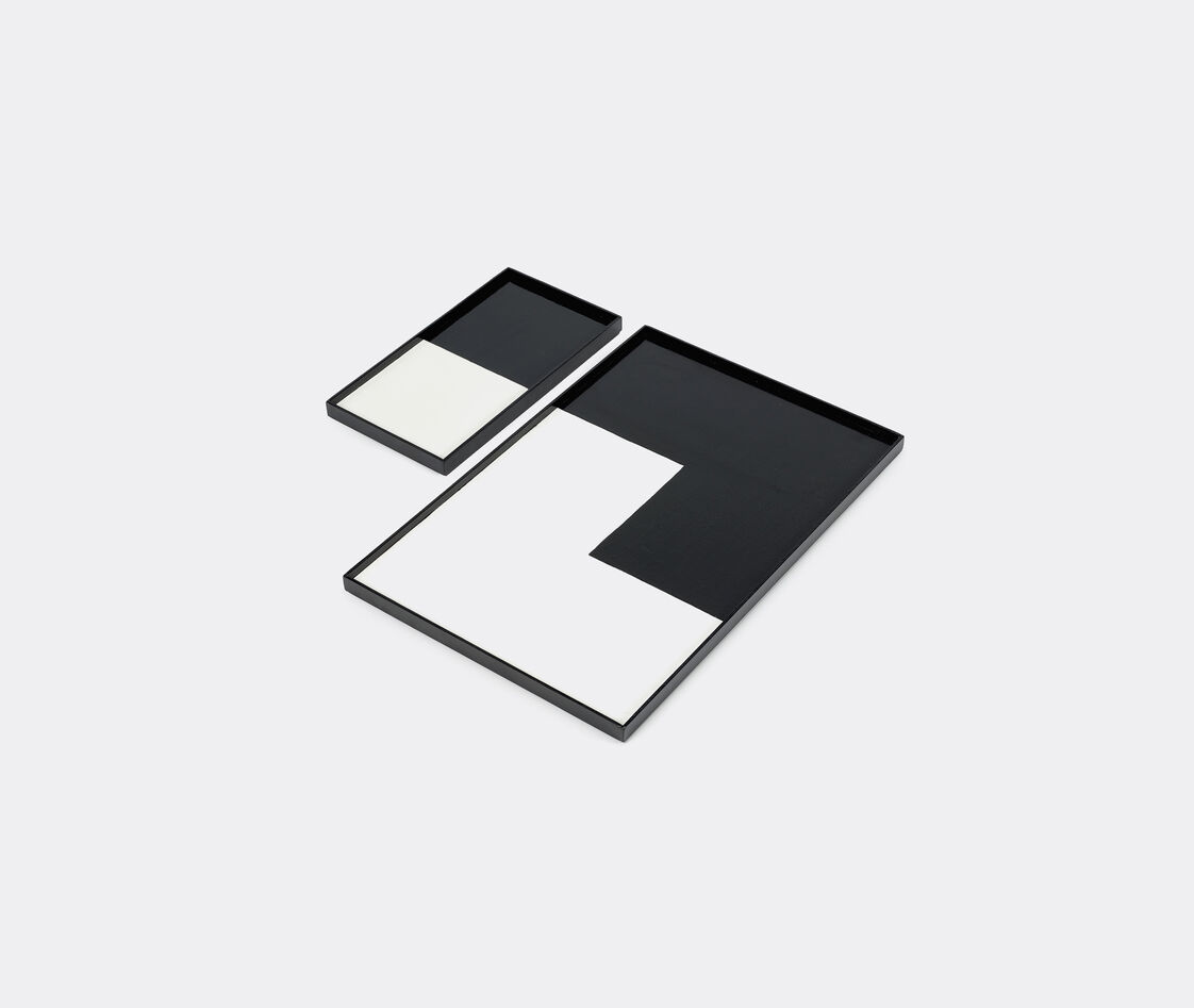 Serax Medium Geometric Tray In Black, White