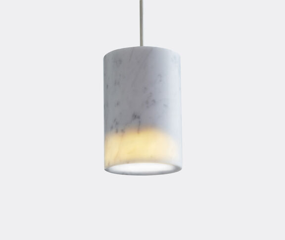 Case Furniture 'Solid Pendant' light, cylinder, Carrara marble