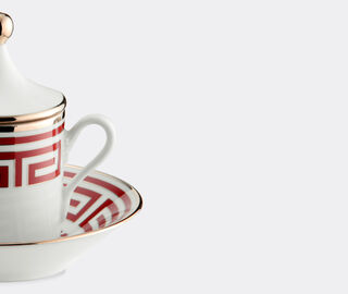 Ginori 1735 'Labirinto T&ecirc;te &agrave; t&ecirc;te' coffee cup and saucer, set of two, red RED RIGI20LAB200RED