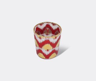Les-Ottomans 'Ikat' tumbler, set of four, red, white and gold MULTICOLOUR OTTO26IKA385MUL