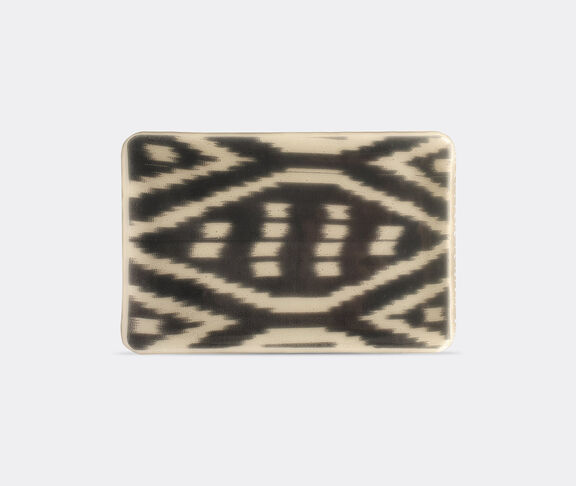 Les-Ottomans 'Ikat' glass tray, black undefined ${masterID}