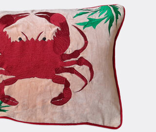 Les-Ottomans 'Crab' embroidered cushion MULTICOLOUR OTTO23COT194MUL