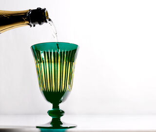 L'Objet 'Prism' wine glass, set of four, green GREEN LOBJ24PRI143GRN