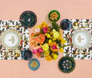 La DoubleJ 'Palms' tablemat, set of two MULTICOLOUR LADJ22TAB578MUL