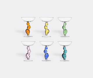 Ichendorf Milano 'Desert Plants' cactus champagne bowls, set of six MULTICOLOUR ICMI23DES437MUL