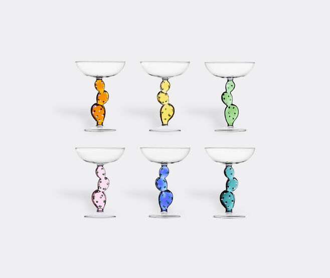 Ichendorf Milano 'Desert Plants' cactus champagne bowls, set of six MULTICOLOUR ICMI23DES437MUL