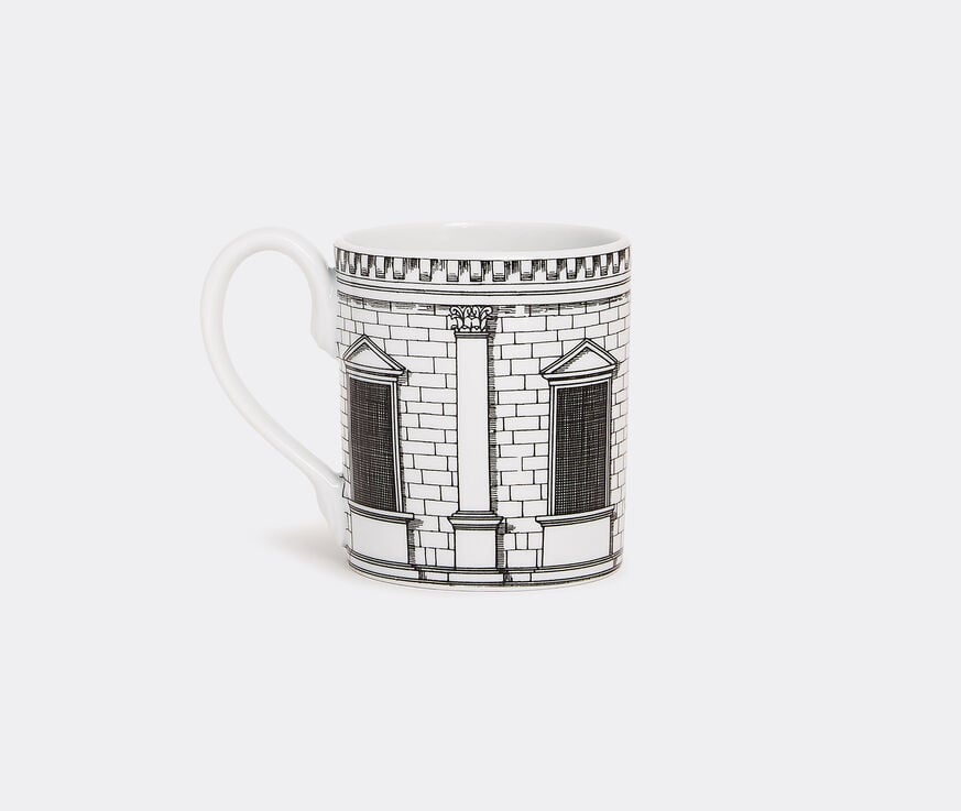Fornasetti 'Architettura' mug black and white FORN23MUG150MUL