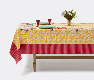 Lisa Corti 'Arabesque Corolla' tablecloth, red and yellow MULTICOLOUR LICO23TAB384MUL
