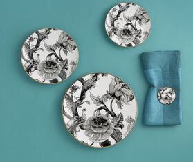 Simone Guidarelli Home 'Secret Garden' bread plate, set of two, black and white MULTICOLOUR SIMO26SOU778MUL