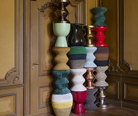 POLSPOTTEN 'Zig Zag' stool, soft dark green GREEN POLS25ZIG055GRN