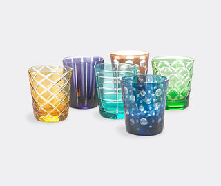 POLSPOTTEN 'Cuttings' tumbler, set of six MULTICOLOUR POLS22TUM747MUL