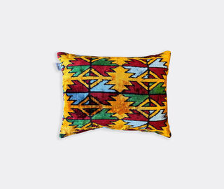 Les-Ottomans Velvet cushion, red and gold MULTICOLOUR OTTO25SIL811MUL