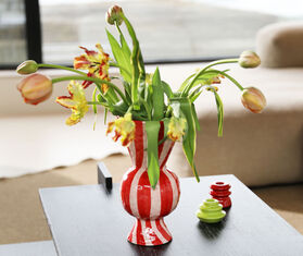 &amp;k Amsterdam &#39;Rhombic&#39; vase, red MULTICOLOUR AMST25VAS029MUL