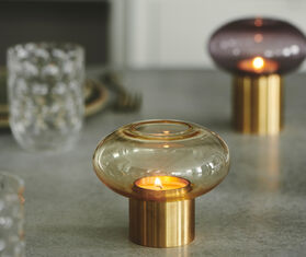 Applicata 'Mush' candleholder, amber AMBER APPL20MUS445BEI