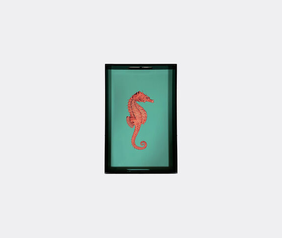 Les-Ottomans 'Seahorse' lacquered tray, turquoise undefined ${masterID}