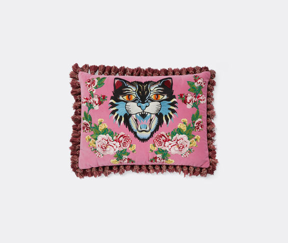 Gucci 'Angry Cat' velvet cushion Pink ${masterID}