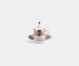 Ginori 1735 'Labirinto T&ecirc;te &agrave; t&ecirc;te' coffee cup and saucer, set of two, red RED RIGI20LAB200RED