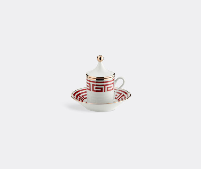 Ginori 1735 'Labirinto T&ecirc;te &agrave; t&ecirc;te' coffee cup and saucer, set of two, red RED RIGI20LAB200RED