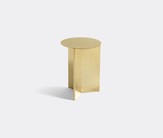 Hay 'Slit' round table, high, brass BRASS HAY122SLI955BRA