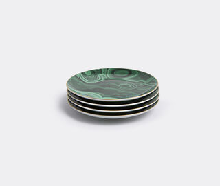 L'Objet 'Malachite' canap&eacute; plate, set of four MULTICOLOUR LOBJ15MAL978GRN
